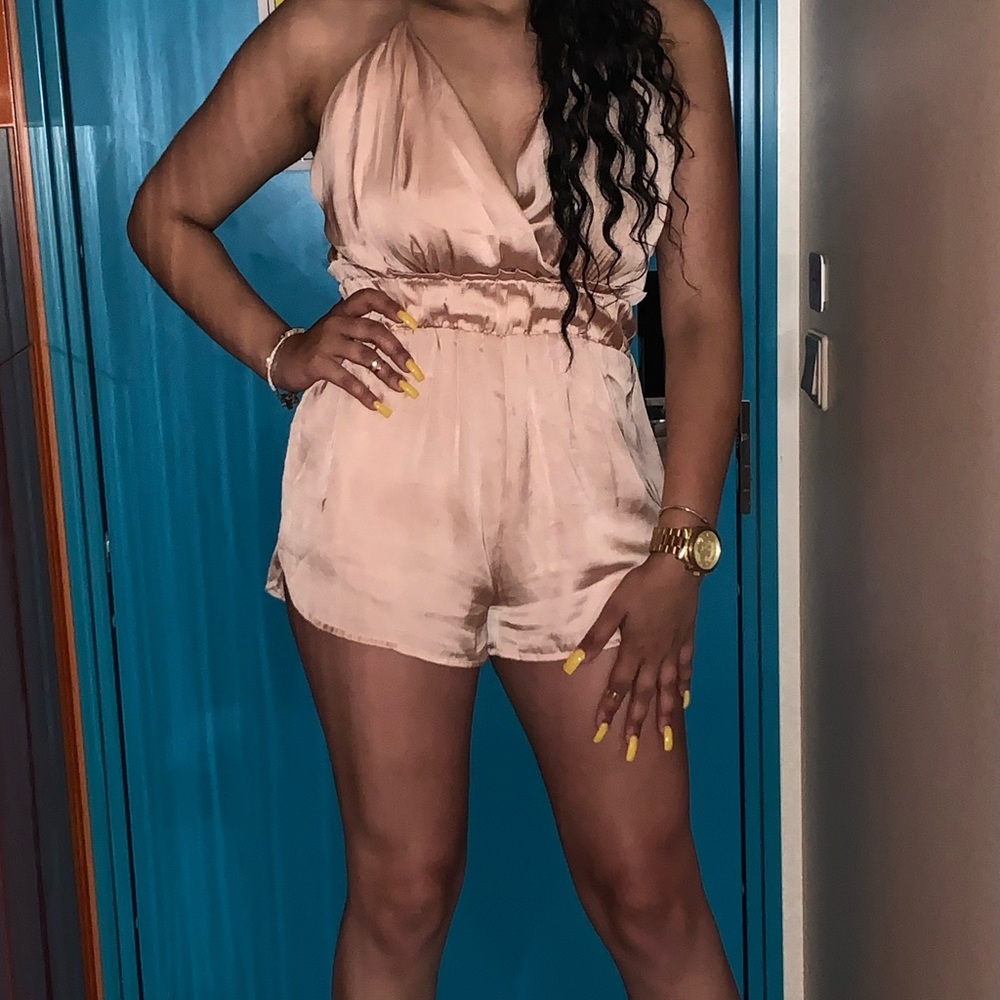 Satin fashion nova romper